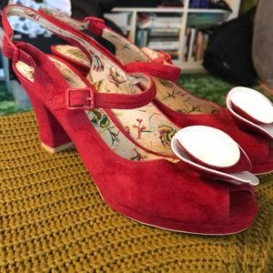 Miss L Fire red hot mini platform heel